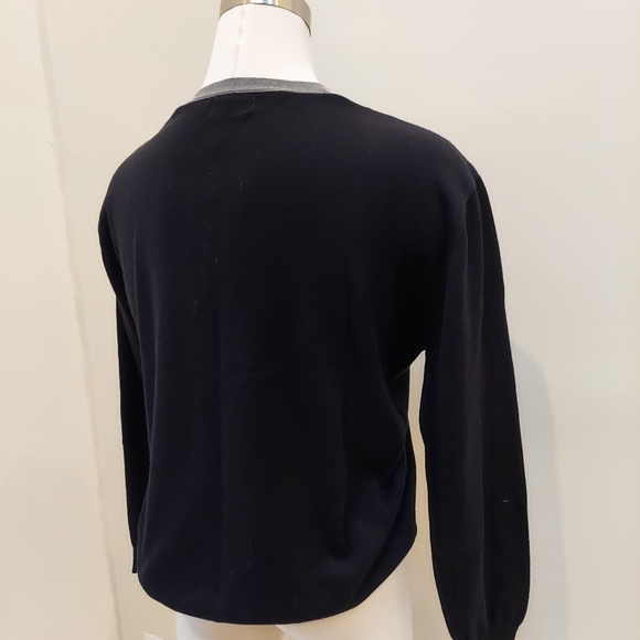 Men's retro cotton pullover Crewneck sweater. Black/White/Gray XXL - Picture 3 of 8